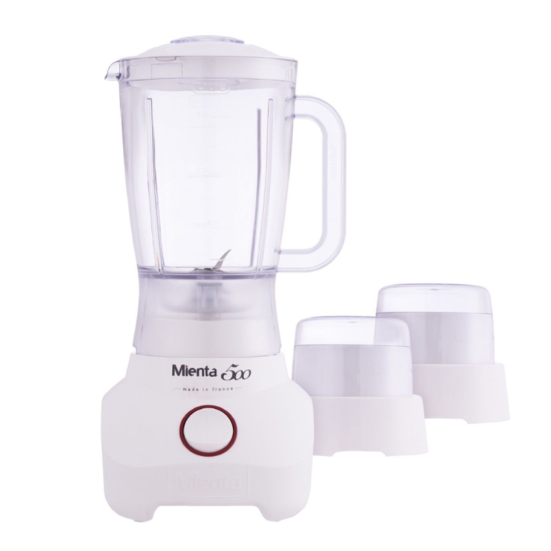 Mienta Blender With Grinder And Mill, 1.5 Liter, 500 Watt, BL1251A - White