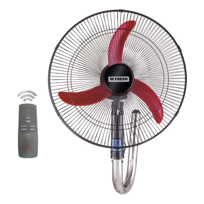 Fresh Fan Wall Shabah Remote18 inch With Remote Control - Black&Red