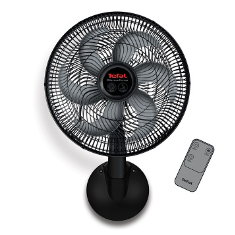 Tefal Silence Force Wall Fan With Remote Control, 16 Inch, 3 Speeds, VG4151EE - Black