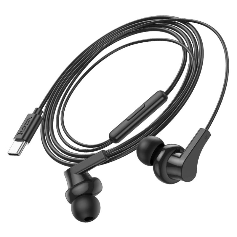 Hoco M114 Jia Wired Earphones Type-C With Mic - Black