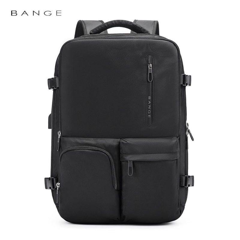 Bange 1800 polyester unisex travel backpacks laptop waterproof - Black