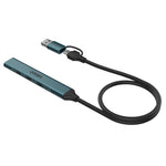 Onten OTN-UCA9703 4-in-2 Smart Hub USB 3.0 X1 + USB-C X3 – Support OTG - Green