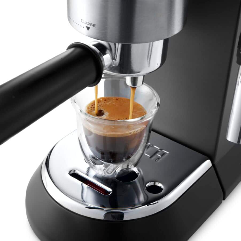 Delonghi Dedica Style Pump Espresso Coffee Machine, 15 Bar, EC 685.BK - Black