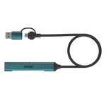 Onten OTN-UCA9703 4-in-2 Smart Hub USB 3.0 X1 + USB-C X3 – Support OTG - Green
