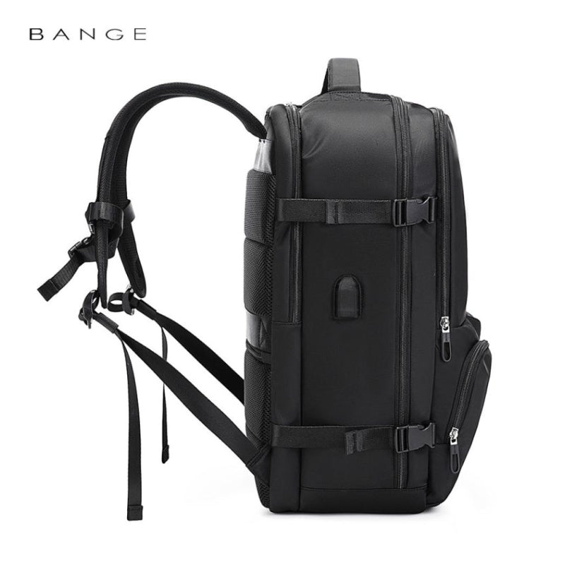 Bange 1800 polyester unisex travel backpacks laptop waterproof - Black