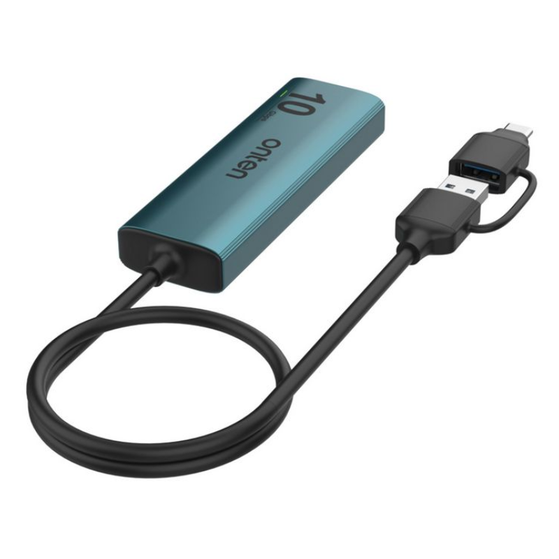 Onten OTN-UCA611+ 5-in-2 USB 3.2 Gen2 4-Port 10Gbps Hub - Green 