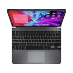 بريدج BRYTP6022 لوحة مفاتيح لاسلكية، مقاس 12.9 بوصة، متوافقة مع iPad Pro، مزودة بلوحة تتبع وغطاء مغناطيسي - رمادي