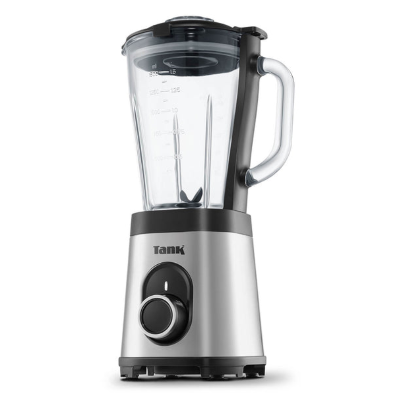Tank Super Blender,1.5L Glass Jug , 900ml BPA Free Plastic Bottle, 800 Watts, YB-S62k - Black