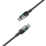 Smart Gate Cable Braided Light Aluminum Type C to C Fast Shielded 1m - Black