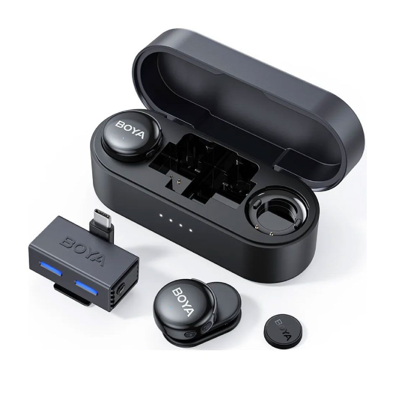 Boya Link 3 Wireless Microphone Includes USB-C & 3.5mm Receivers - Black