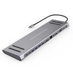 Onten OTN-9199A 13 in 1 Type-C Multi-Function Docking Station - Silver
