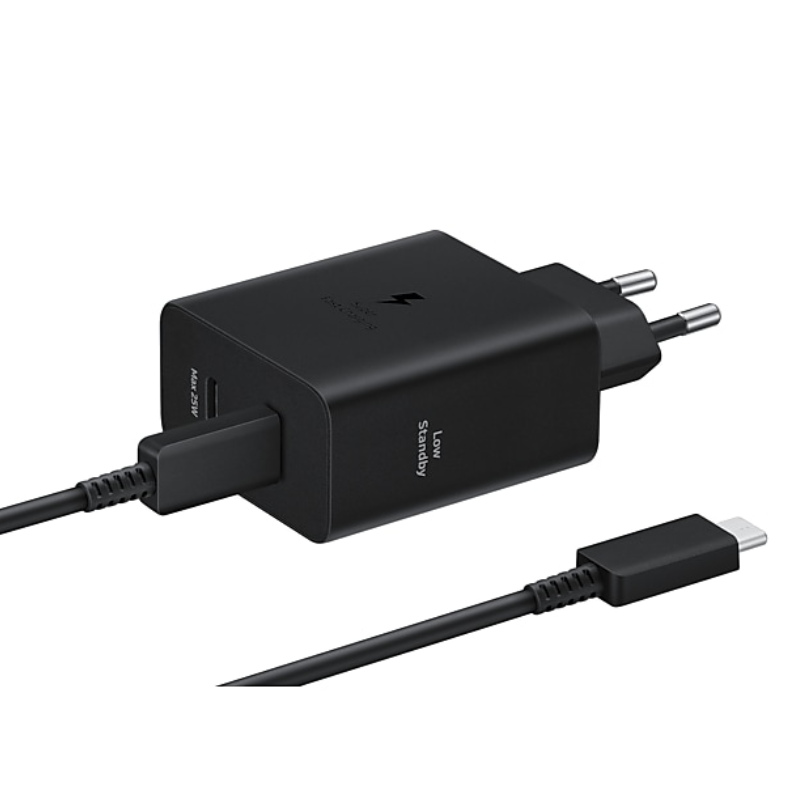 Samsung 50W Power Adapter Duo With Cable Type-C To Type-C, 1.8M - Black 