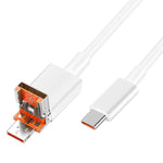 Smart Gate Cable PVC 2-in-1 USB & Type-C to Type-C Fast Shielded 1.8m - White
