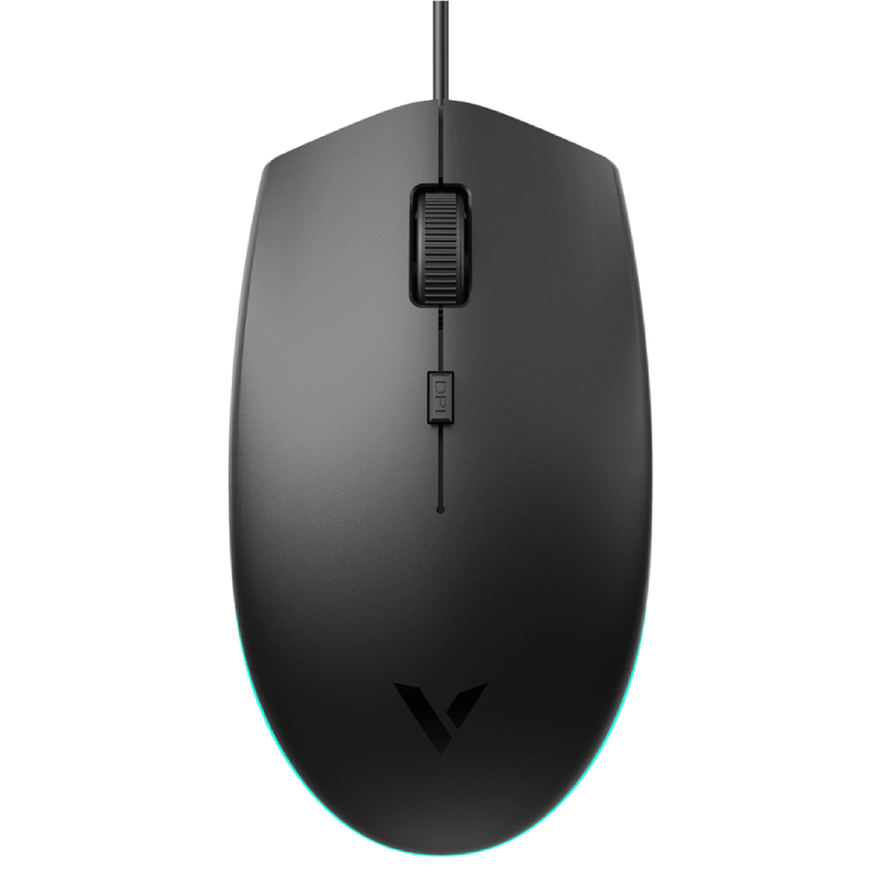 Rapoo V11S Ergonomic Ambidextrous Optical Gaming Mouse - Black