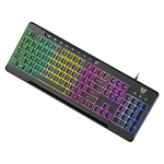 ONIKUMA G32 Matte Black Wired Gaming Keyboard with RGB Backlit Matte Key Caps - Black 