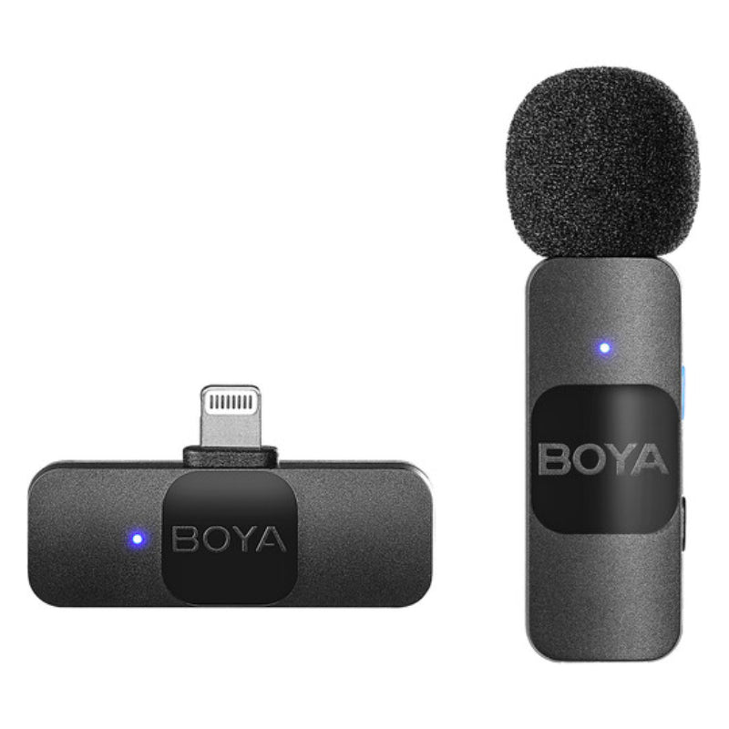 BOYA Ultracompact 2-Person Wireless Microphone System Lightning Connector, BY-V2 - Black