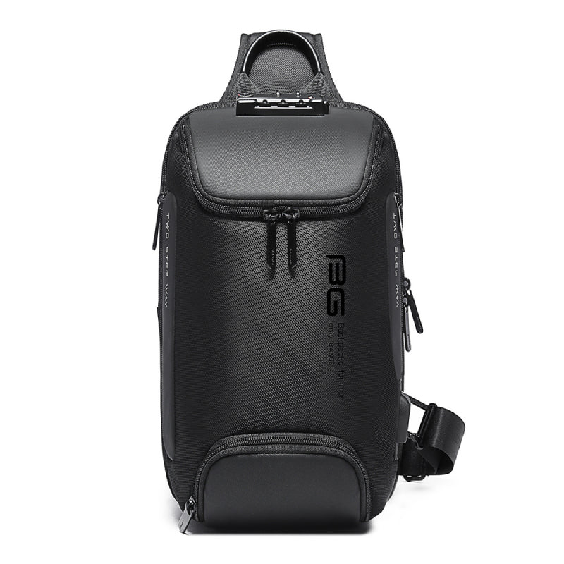 Bange 7082 New Oxford Waterproof Chest Bag Large Capacity - Black