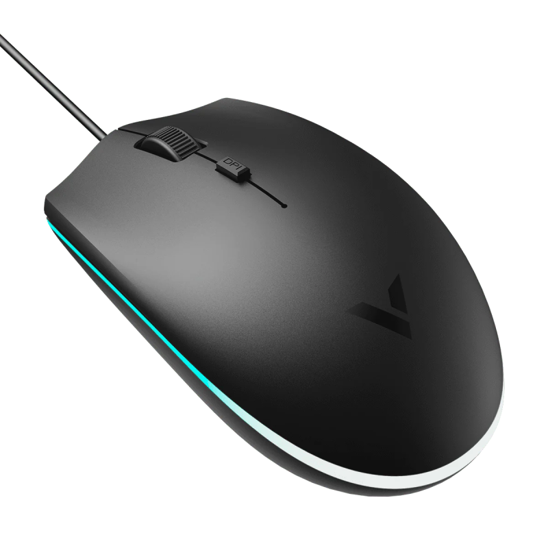 Rapoo V11S Ergonomic Ambidextrous Optical Gaming Mouse - Black