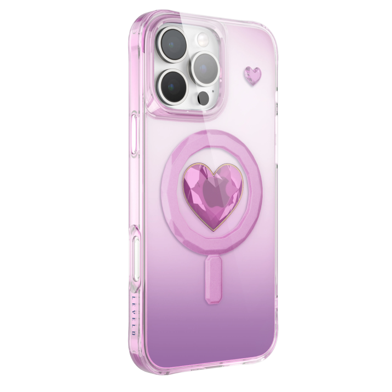 Levelo Hearts Magsafe Case For iPhone 16 Pro Max - Pink