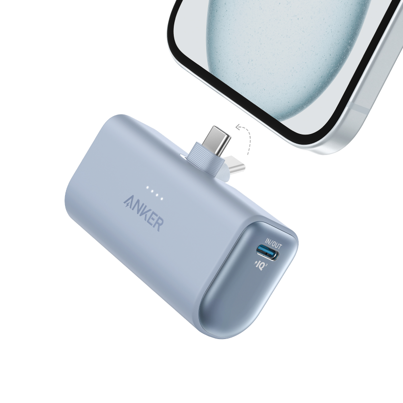 Anker Nano Power Bank 22.5W, Built-In USB-C Connector, A1653H31 - Blue