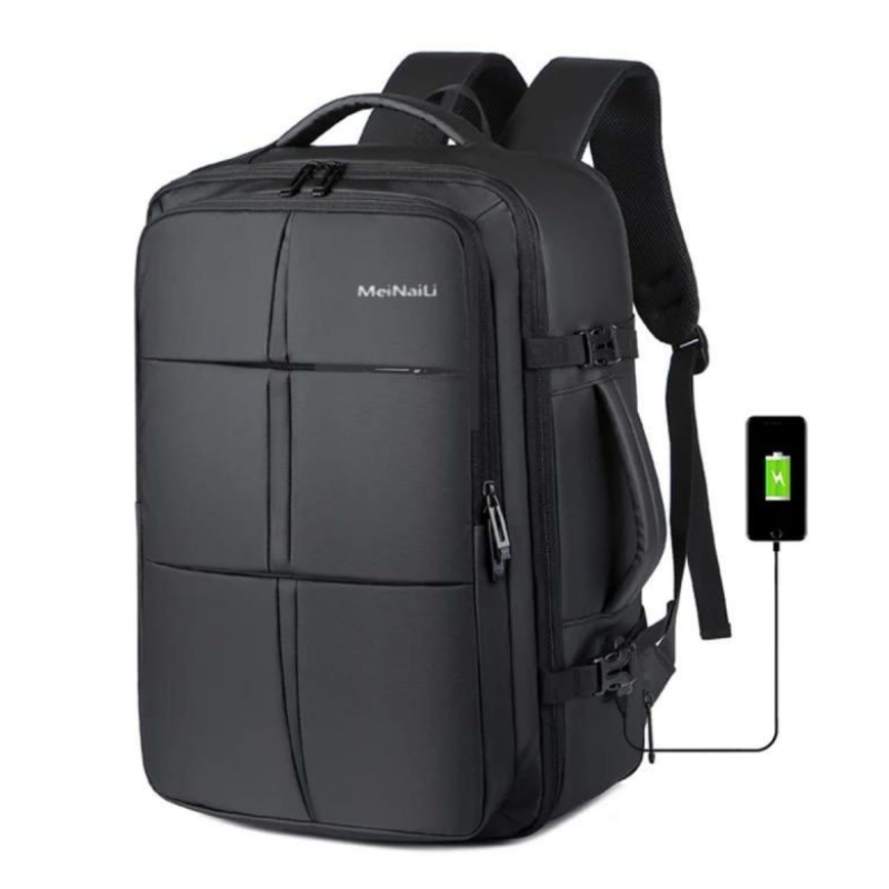 Meinaili 40L Large Backpack 17.3 Inch Laptop Flight Waterproof Business Luggage Large Backpack Fits - Black
