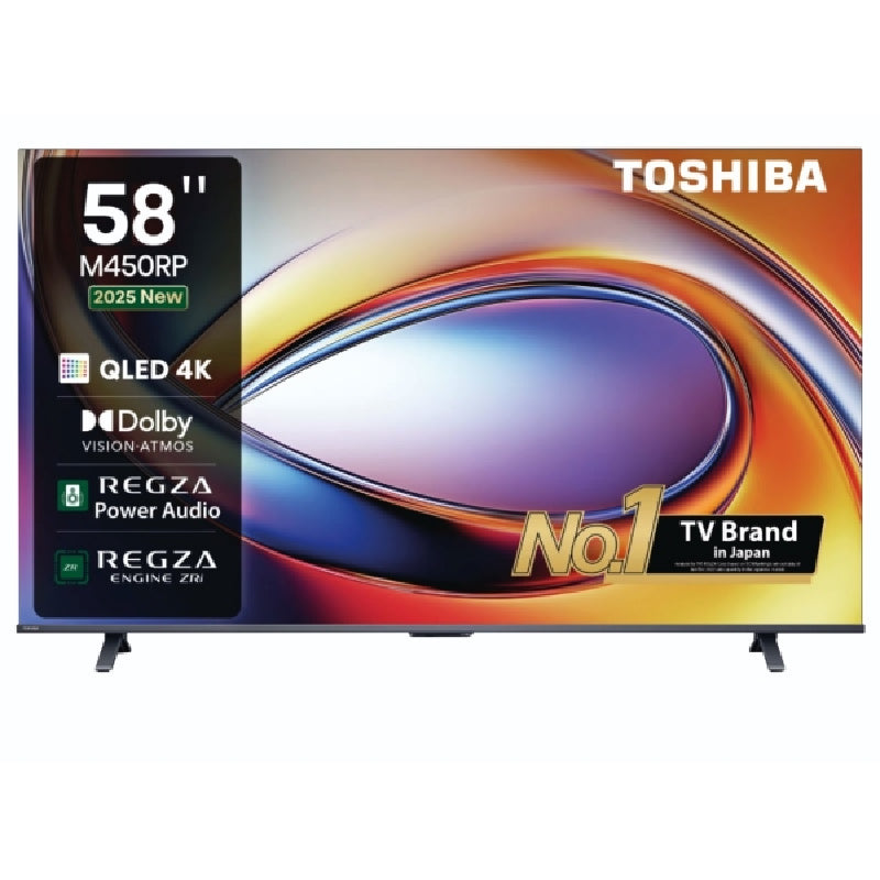 تلفزيون توشيبا سمارت , 58 بوصه , QLED , دقة 4K UHD , بريسيفر داخلي ,58M450RP - اسود