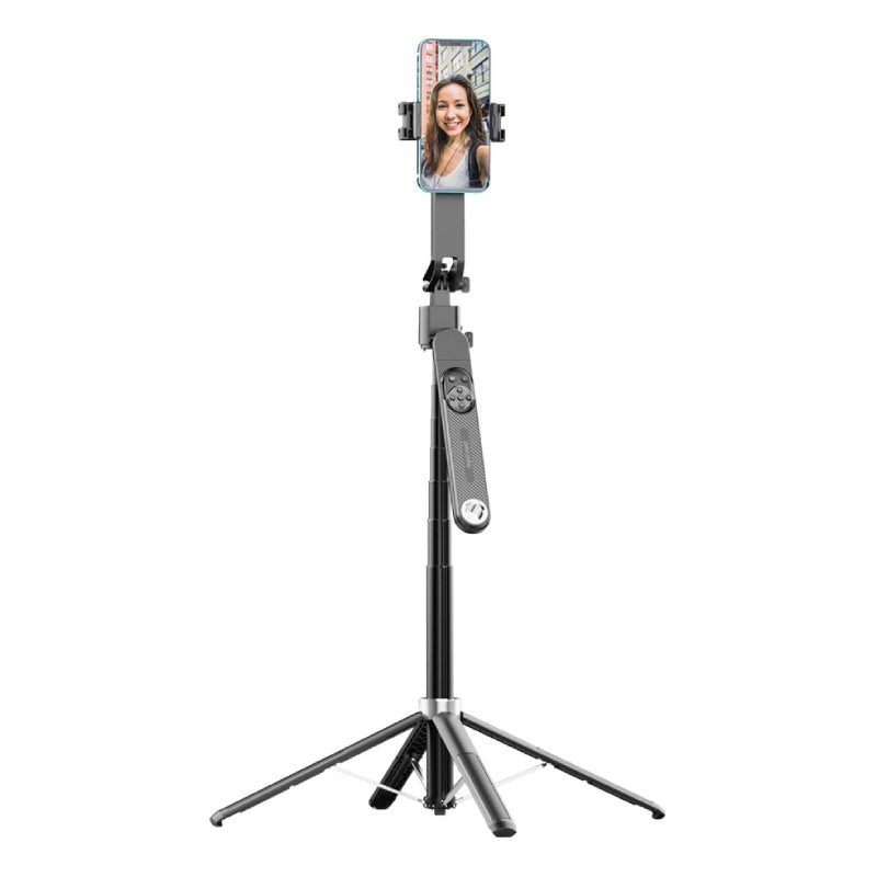 Porodo Selfie Stick Pro X with 360º AI Tracking - Black  