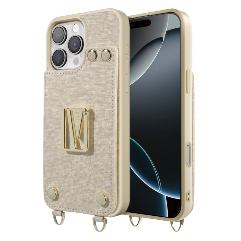Levelo Serena Leather Case For iPhone 16 Pro Max - Beige