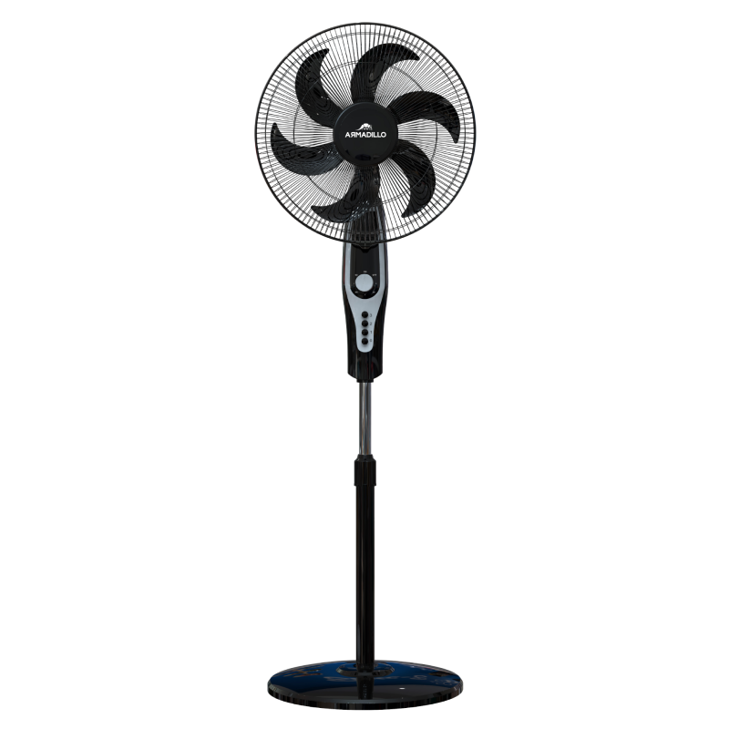 Armadillo Stand Fan 18" 70W, 6 Blades, 3 Speeds, Black