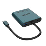 Onten OTN-9175K Multi-Stream Transport (MST) 4-in-1 USB-C to Dual HDMI Converter with (1xUSB-A + 1xUSB-C) - Green