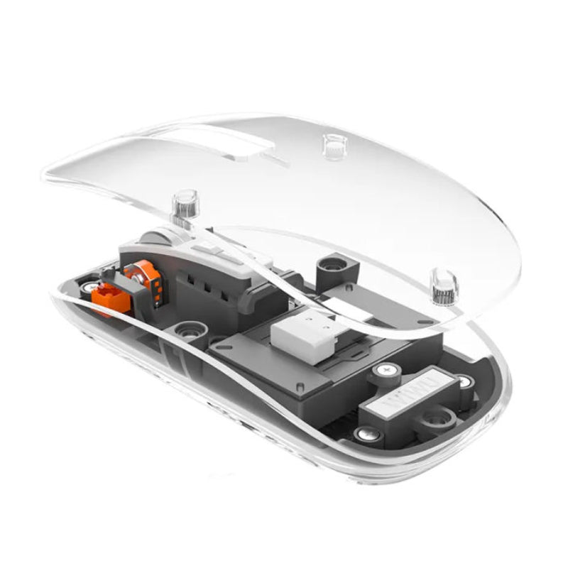 WiWU WM105 Crystal Magnetic Wireless & Bluetooth Mouse - Grey