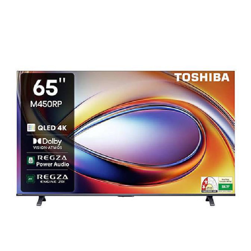 تلفزيون توشيبا سمارت , 65 بوصه , QLED , دقة 4K UHD , بريسيفر داخلي ,65M450RP - اسود