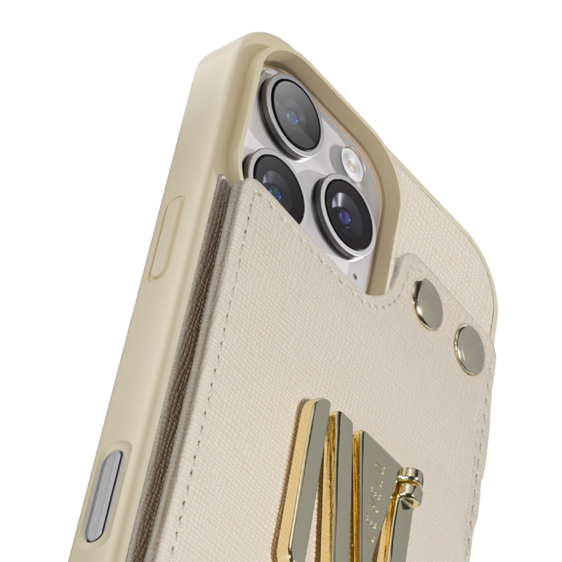 Levelo Serena Leather Case For iPhone 16 Pro Max - Beige