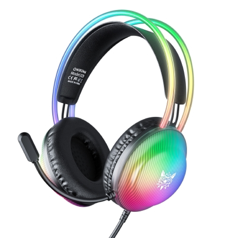 Onikuma X29 RGB Wired Gaming Headset with Noise Cancelling Microphone - Black
