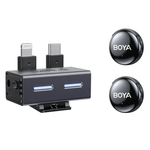 Boya BOYALINK 3 Wireless Lavalier Microphone (Type-C+Lightning+3.5mm) - Black 