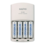 Sanyo Eneloop Rechargeable Ni-MH Battery Kit Family Pack - White