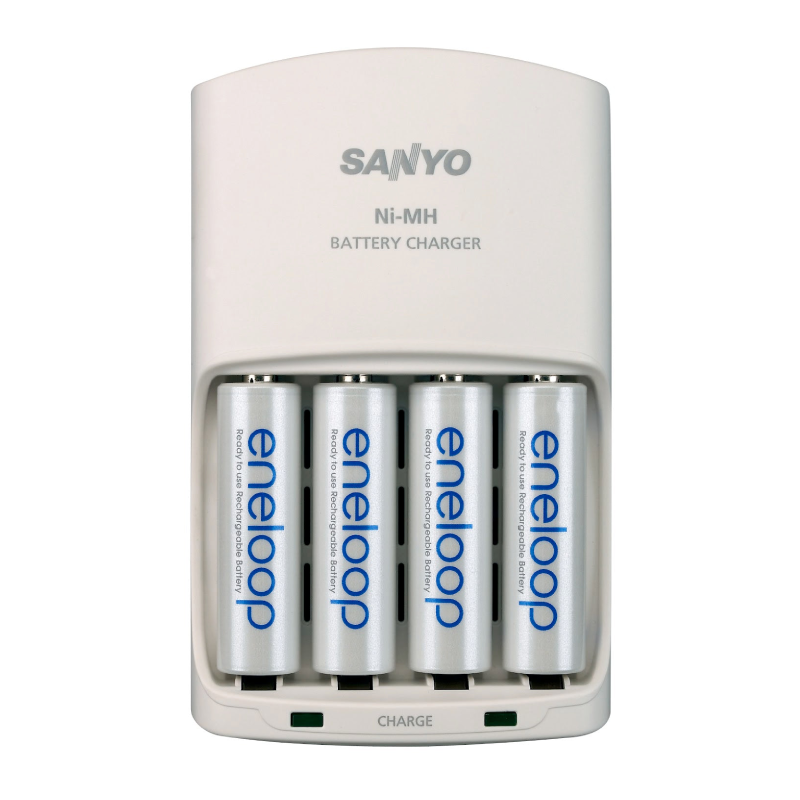 Sanyo Eneloop Rechargeable Ni-MH Battery Kit Family Pack - White