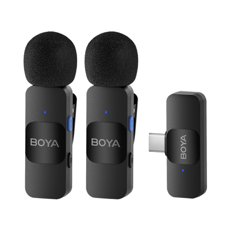 Boya Type-C 2.4GHz Dual Channel Wireless Microphone System, BY-V20 - Black