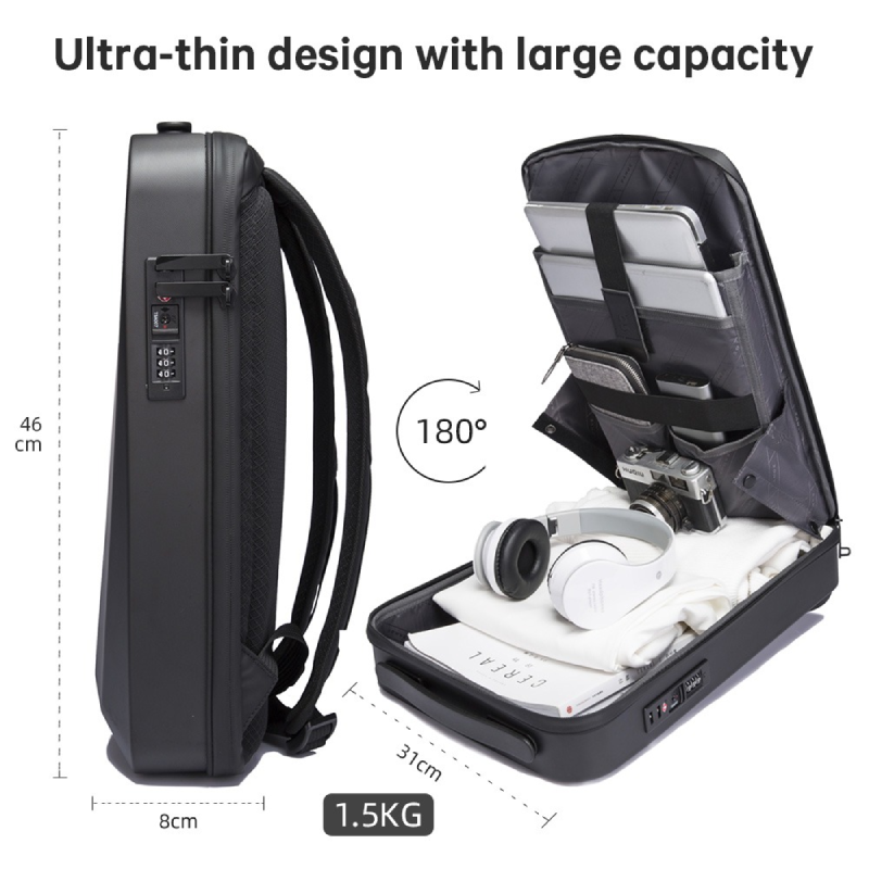 Bange BG-22201 Business Hard Shell Laptop Bag Men Backpack - Black