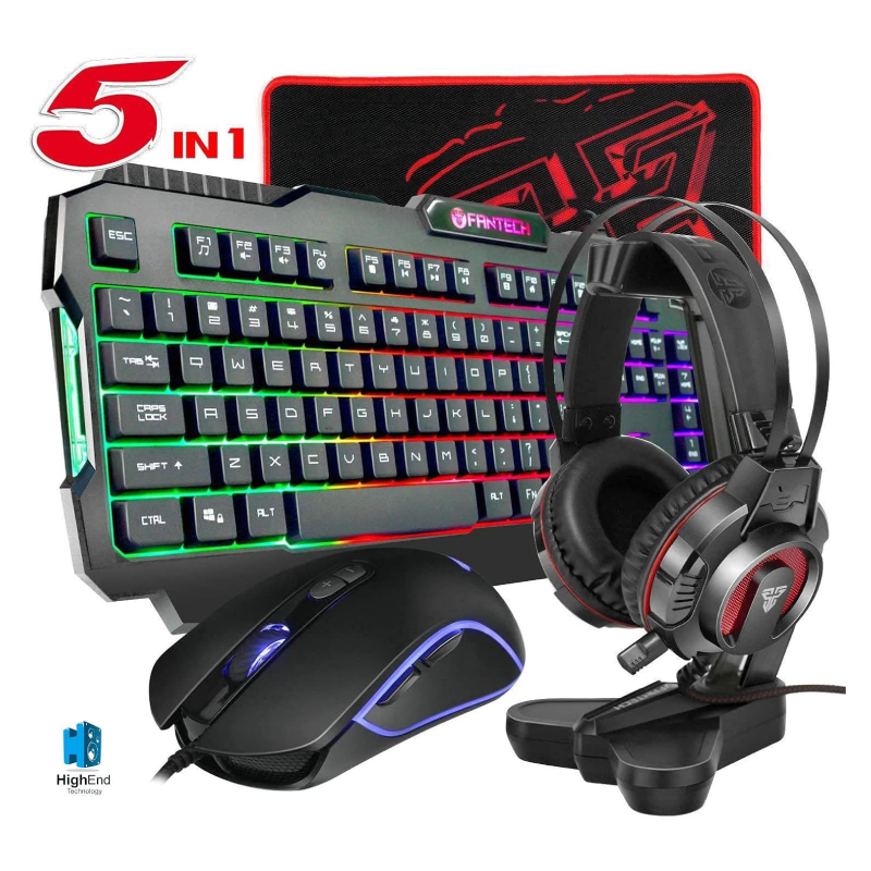 Fantech P51 5 IN 1 Power Bundle Gaming Combo - Black