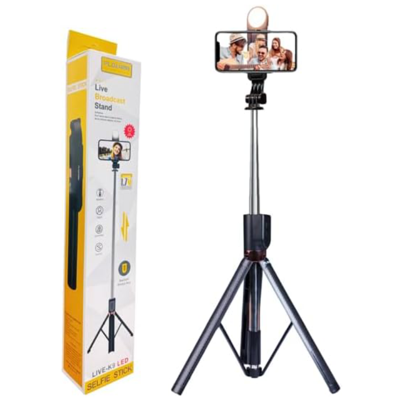 Plokama Live-K9 1700mm Live Broadcast Stand with LED - Black