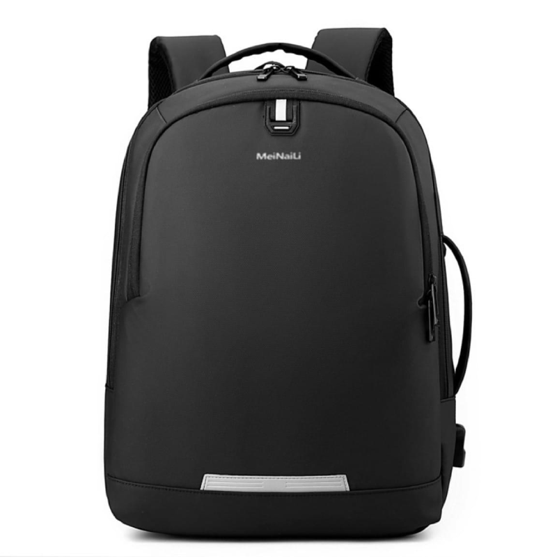 Meinaili USB Charging Backpack 15.6 inch Laptop Business Waterproof Multifunctional Travel Bag - Black