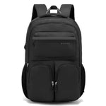 Bange 1807 polyester unisex travel backpacks laptop waterproof - Black