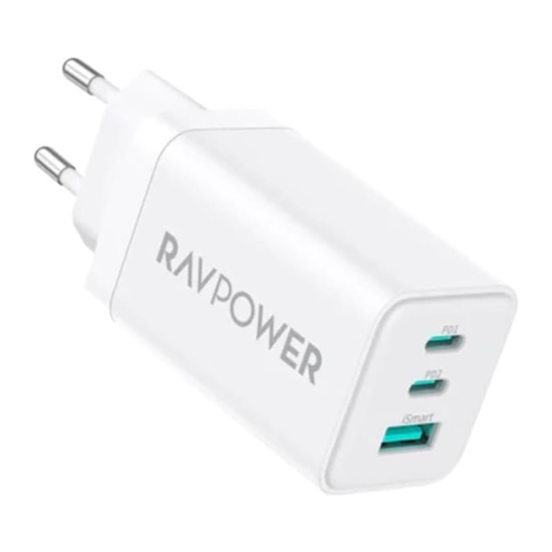 Ravpower RP-PC172 PD Pioneer 65W 3-Port Wall Charger - White