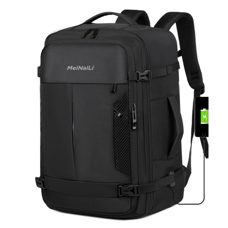 Meinaili 2406 Large Capacity Waterproof Computer Backpack - Black