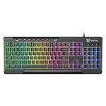 ONIKUMA G32 Matte Black Wired Gaming Keyboard with RGB Backlit Matte Key Caps - Black 