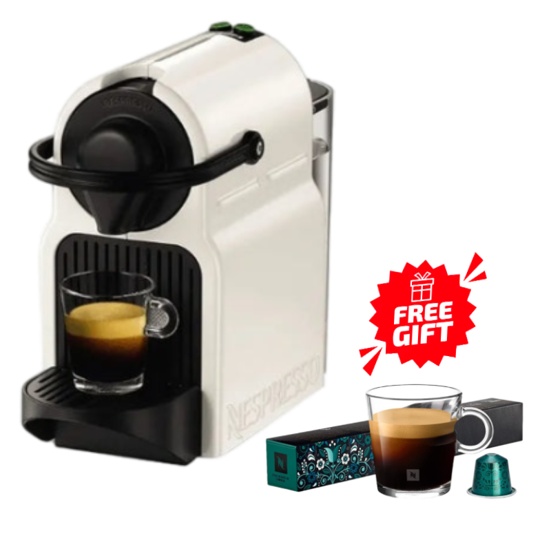 Nespresso inissia Coffee Machine 0.7Liter, 19 Bar, 1260 Watt, D40-EU-BK-NE Creamy + 30 Coffee Capsules Gift