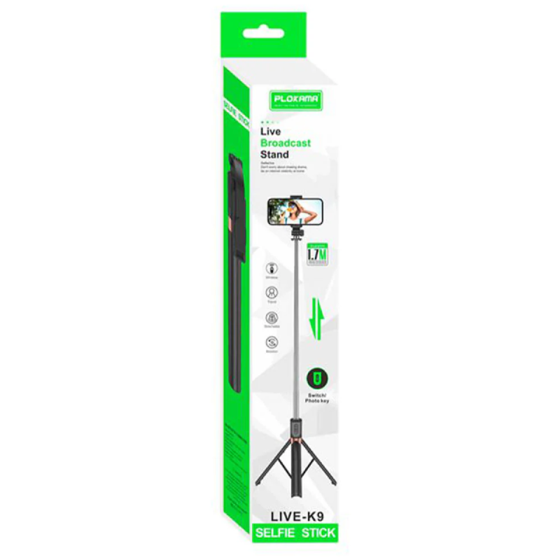 Plokama Live-K9 1700mm Live Broadcast Stand - Black