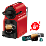 Nespresso inissia Coffee Machine 0.7Liter, 19 Bar, 1260 Watt, D40-EU-BK-NE Red + 30 Coffee Capsules Gift