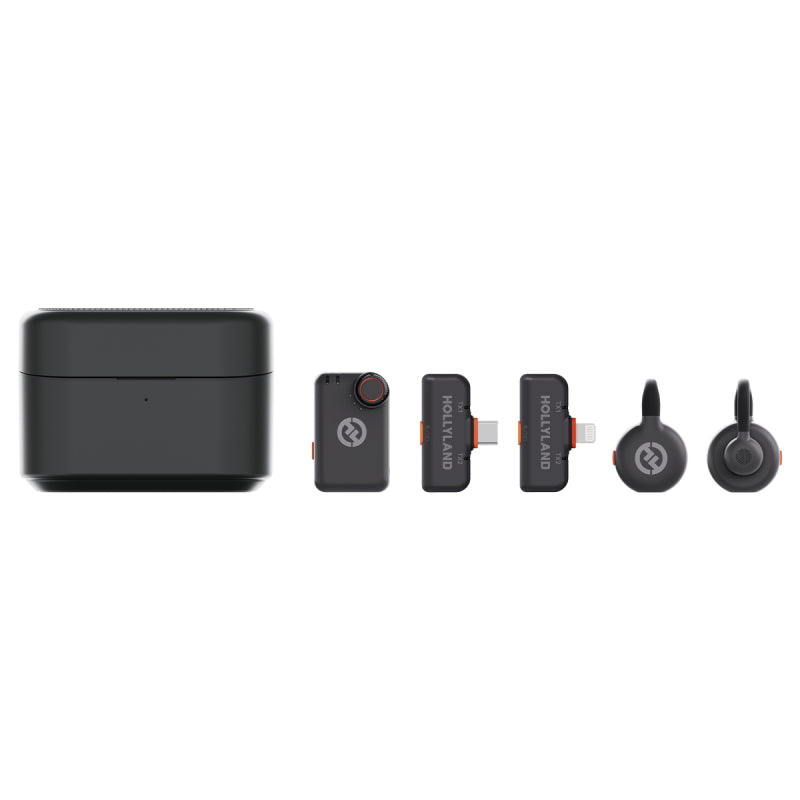 Hollyland Lark M2S Ultimate Combo (Camera RX+USB-C RX+Lightning RX) Wireless Lavalier Microphone - Black 